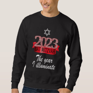 Sudadera Cita de Mitzvah de 2023 con decoración roja negra