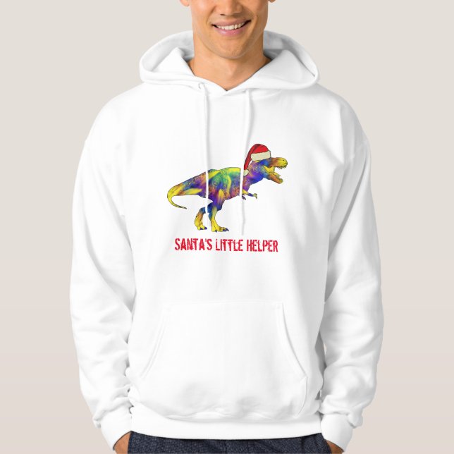 Sudadera Cita de Navidad del Dinosaurio T-Rex Santa (Anverso)