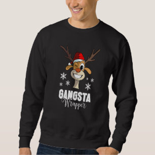 Sudadera Cita de Navidad Gangsta Wrapper Ciervo