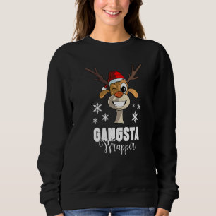 Sudadera Cita de Navidad Gangsta Wrapper Ciervo