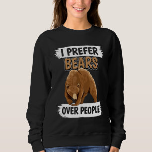 Sudadera Cita de oso Oso pardo Prefiero osos a personas B