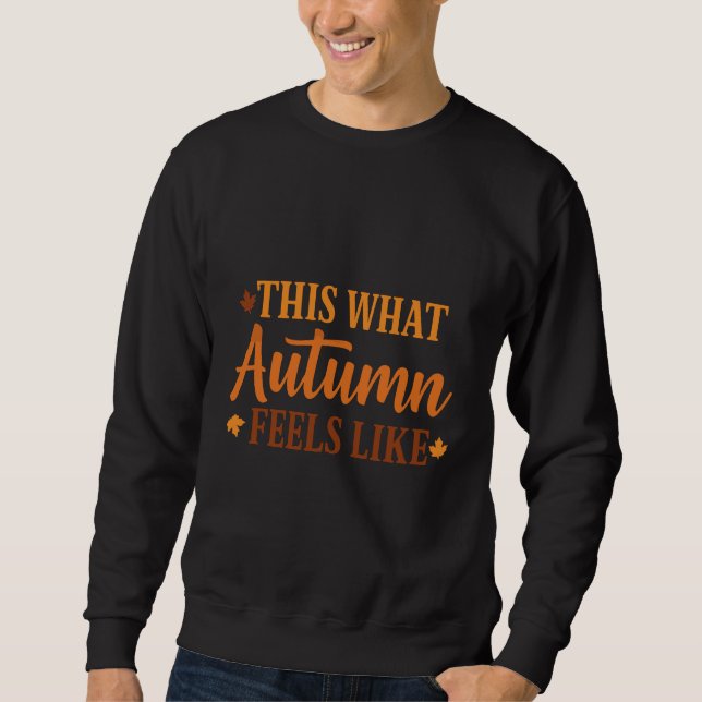 Sudadera cita de otoño en texto naranja (Anverso)