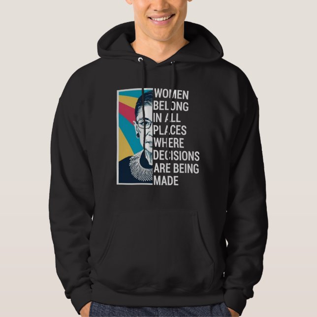 Sudadera Cita de Ruth Bader Ginsburg, SCOTUS, célebre RBG (Anverso)