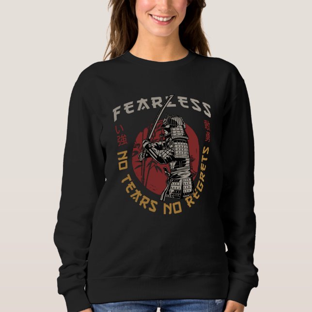 Sudadera Cita de Samurái Retro Sin Miedo - Samurái (Anverso)