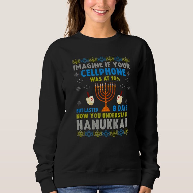 Sudadera Cita de teléfono celular de Chanukah Orgullo judío (Anverso)