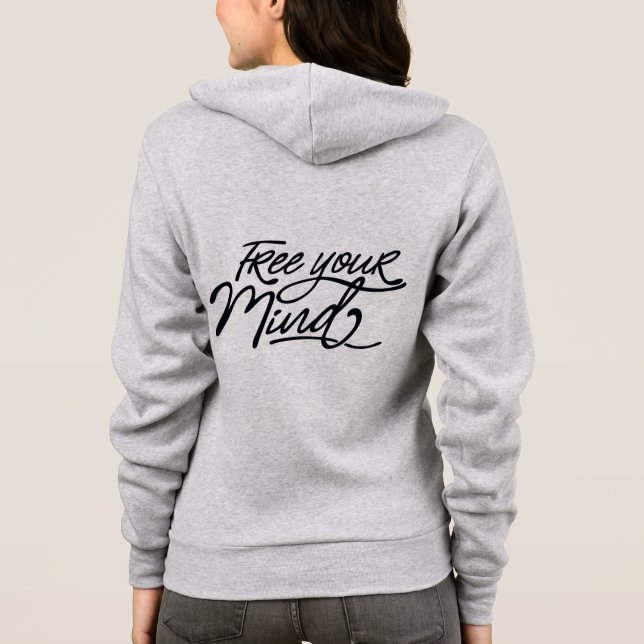 Sudadera Cita de yoga positiva de tu mente libre (Reverso)