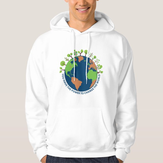 Sudadera Cita del Día de la Tierra para Cambiar el Mundo (Anverso)