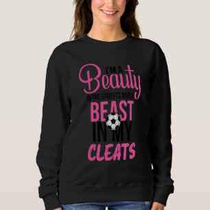 Sudadera Cita divertida de fútbol, belleza en la bestia cal