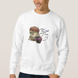 Sudadera Cita divertida de Halloween antigua Come, bebe y s