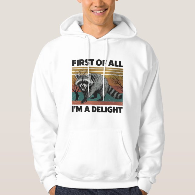 Sudadera Cita Divertida de Mapache - Primero que Todo Soy u (Anverso)