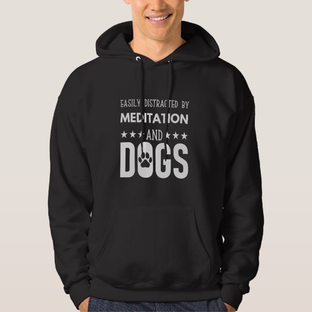 Sudadera Cita divertida de pata de perro, fácilmente distra (Anverso)