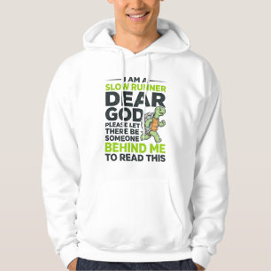 Sudadera Cita divertida de tortuga corredor lento grabado v