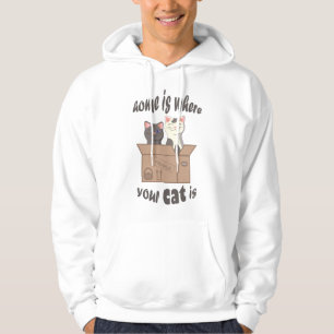 Sudadera Cita divertida Home es donde está tu gato