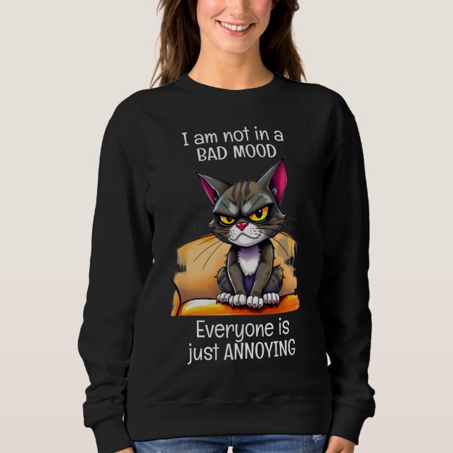 Sudadera Cita divertida para gato gruñón (Anverso)