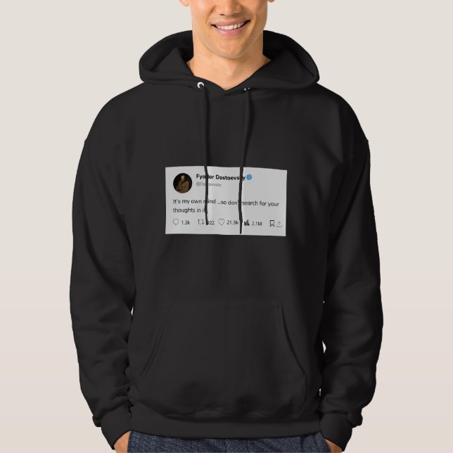 Sudadera cita en blanco oscuro y profundo (Anverso)