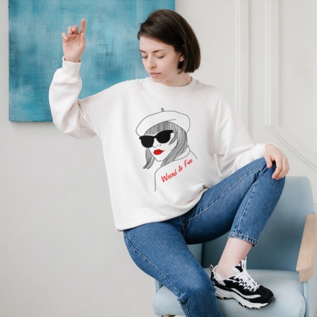 Sudadera Cita femenina feminista roja y lineal negra (Subido por el creador)