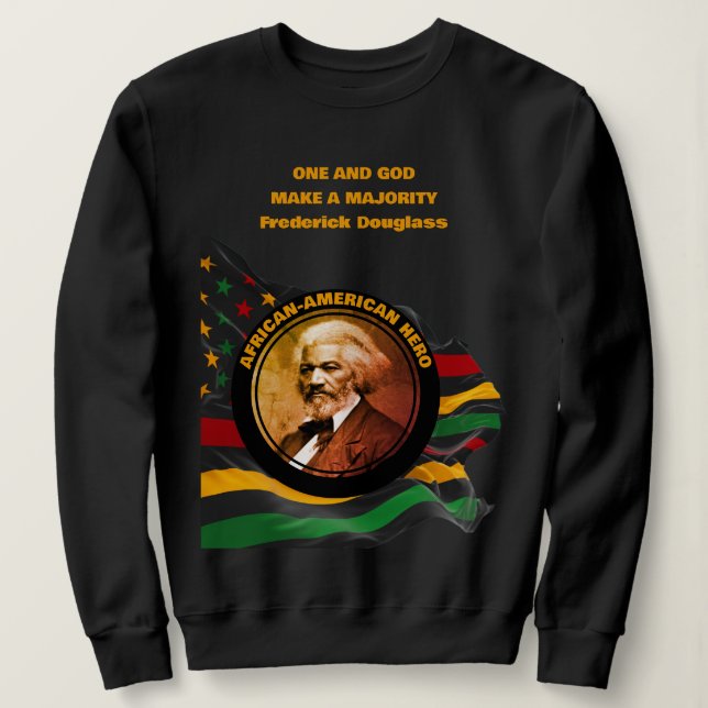 Sudadera Cita FREDERICK DOUGLASS del mes de la historia neg (Anverso del diseño)
