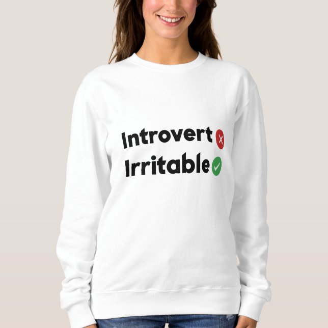 Sudadera cita graciosa Introvert, irritable (Anverso)