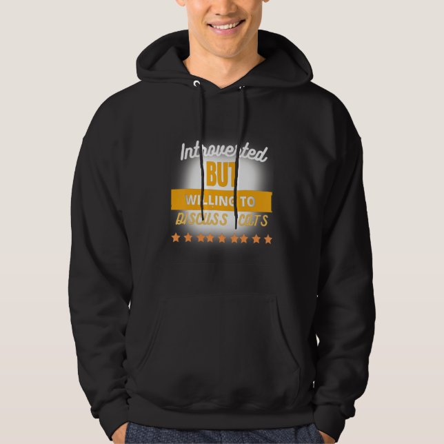 Sudadera Cita Graciosa Introvertida Pero Dispuesta A Discut (Anverso)