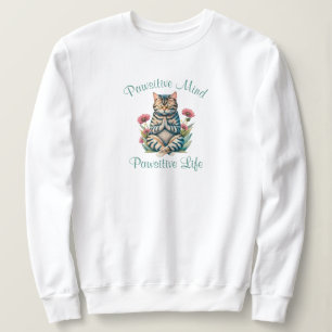 Sudadera Cita Inspiradora positiva de gato de meditación di