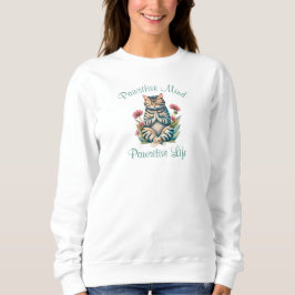 Sudadera Cita Inspiradora positiva de gato de meditación di