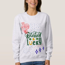 Sudadera Cita Irlandesa Afortunada y Adorable Tipografía Ve