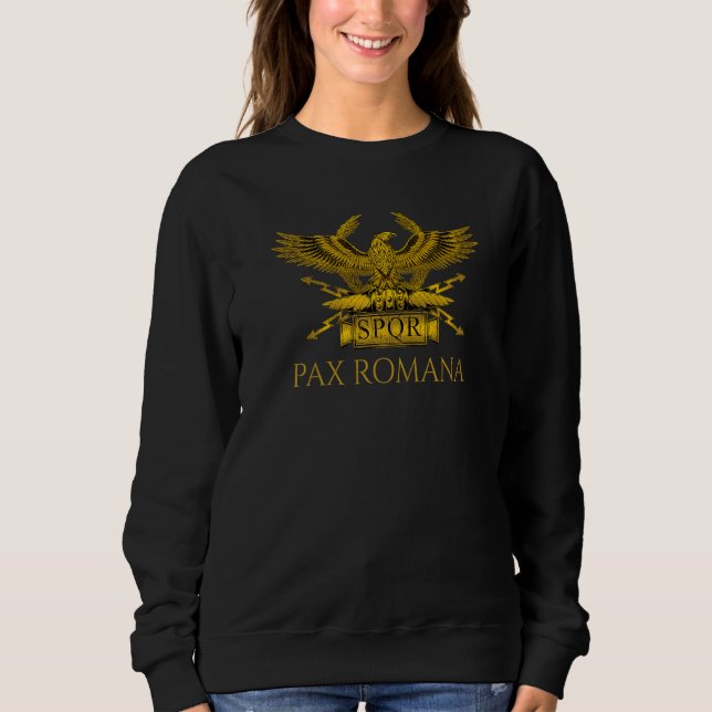 Sudadera Cita latina Pax Romana SPQR Águila antigua romana (Anverso)