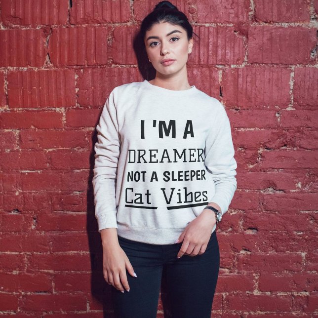 Sudadera Cita moderna de Dreamer Cat Vibes Cute Personaliza (Subido por el creador)