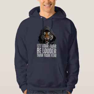Sudadera Cita motivacional del rugiente tigre de coraje