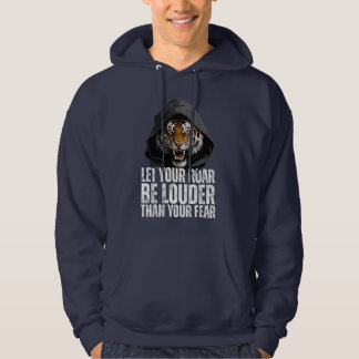 Sudadera Cita motivacional del rugiente tigre de coraje