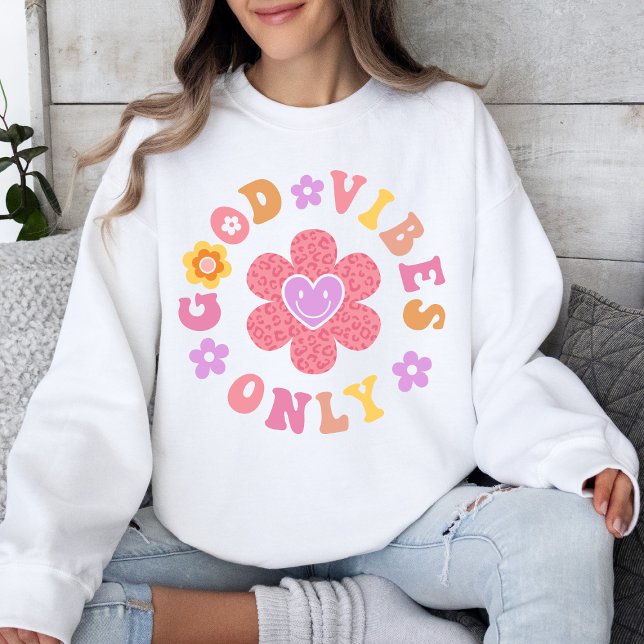 Sudadera Cita positiva sólo para vibraciones retro (Subido por el creador)