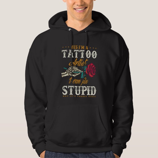 Sudadera Cita sarcástica del artista del tatuaje gracioso (Anverso)