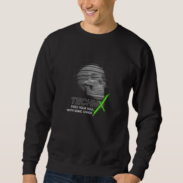 Sudadera Cita Techno,Alimenta tu alma con Caos Sónico,Despu (Anverso)