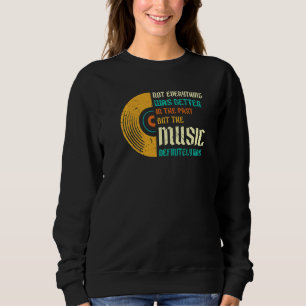 Sudadera Citas de música de vinilo retro de los 70 y 80
