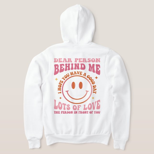 Sudadera Citas divertidas retro, querida persona detrás de  (Distribución Reverso )