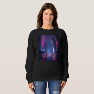 Sudadera CITY SOUL - Diseño de la línea aérea Neon Cyberpun