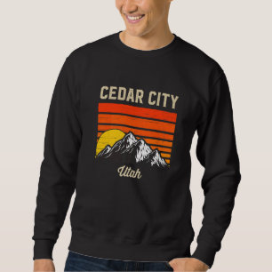 Sudadera Ciudad Cedar Utah Retro Ciudad Vieja Estado Ee.Uu.