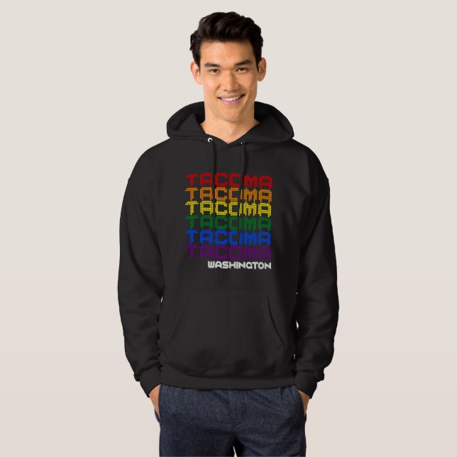Sudadera Ciudad de la bandera del arco iris del orgullo gay (Anverso completo)