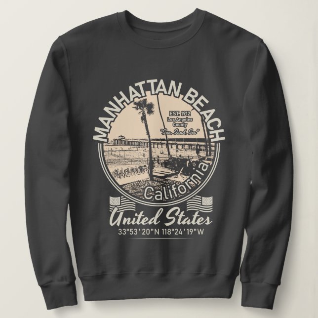 SUDADERA CIUDAD DE LA PLAYA DE MANHATTAN - LOS ÁNGELES CALI (Anverso del diseño)