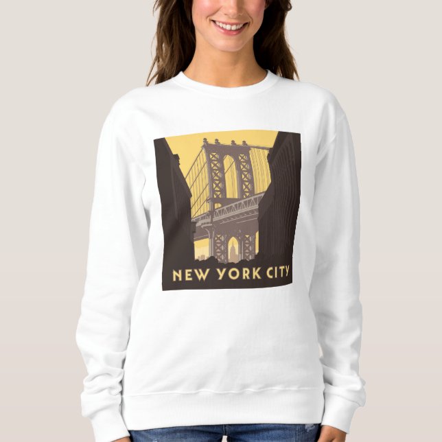 Sudadera Ciudad de Nueva York | Puente Brooklyn (Anverso)