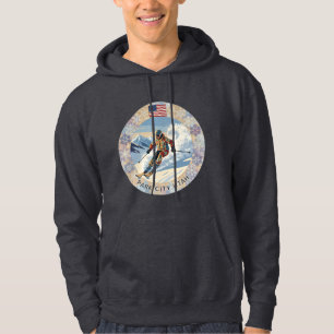 Sudadera Ciudad de Ski Park, Utah, hombre esquiador