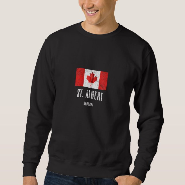 Sudadera Ciudad De St Albert Canadá Bandera Canadiense Merc (Anverso)