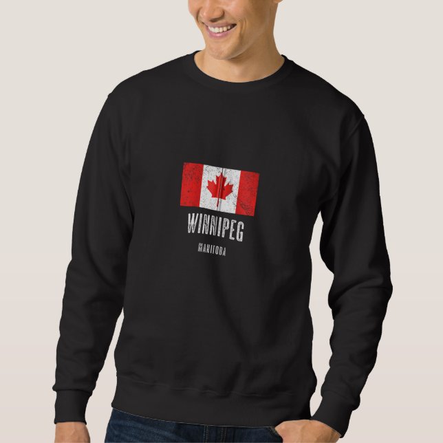 Sudadera Ciudad de Winnipeg Canadá Bandera Canadiense Merch (Anverso)