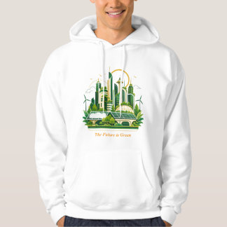 Sudadera Ciudad Eco Solarpunk Futuro Sostenible Energía Ver