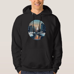 Sudadera Ciudad invernal de Guay con lago en temporada inve