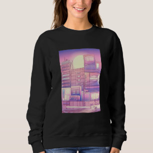 Sudadera Ciudad japonesa retro futurista vaporwave 80s 90s 