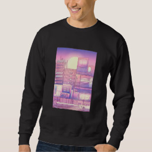 Sudadera Ciudad japonesa retro futurista vaporwave 80s 90s