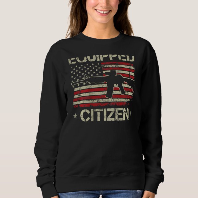 Sudadera Ciudadano Equipado - 2ª Enmienda Pro Gun USA AR15 (Anverso)