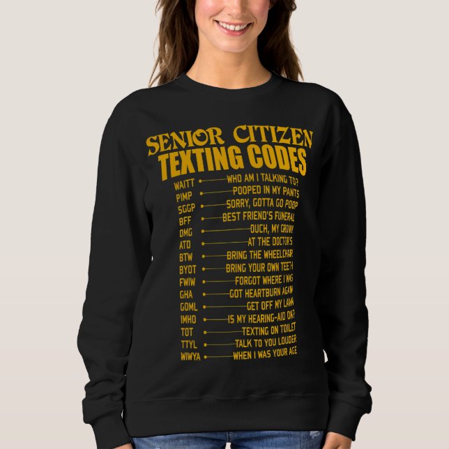 Sudadera Ciudadano mayor envía mensajes de texto Código Div (Anverso)