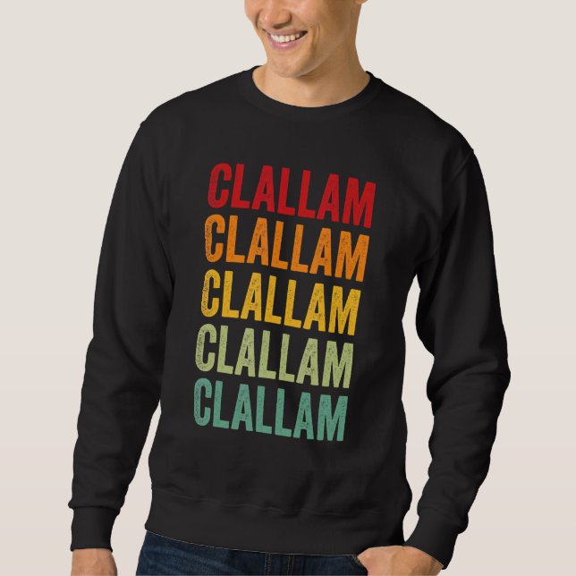 Sudadera Clallam County Washington Rainbow Text Design (Anverso)